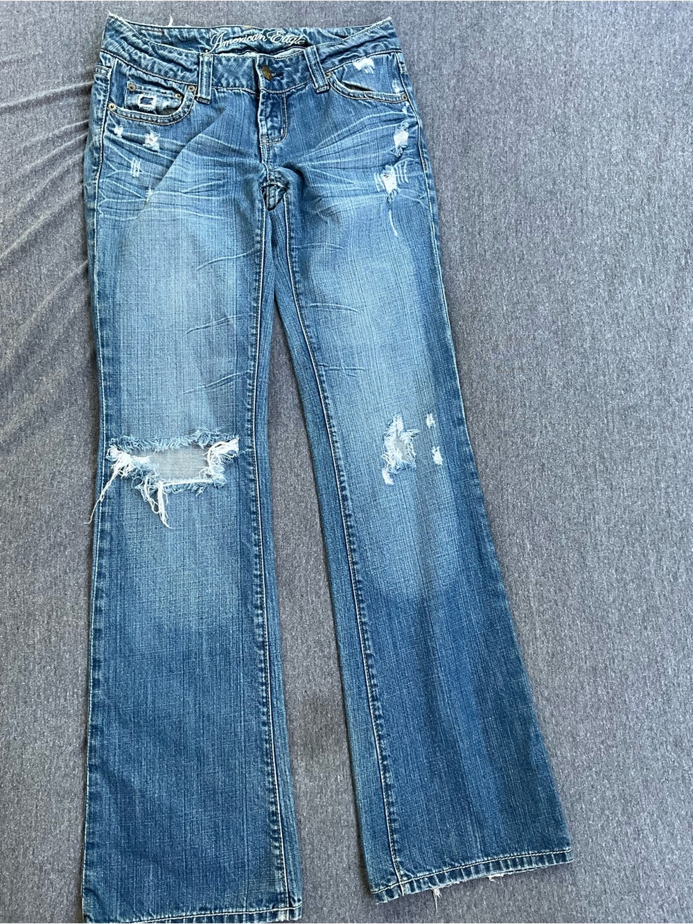Classic Distressed Women's Blue Jeans